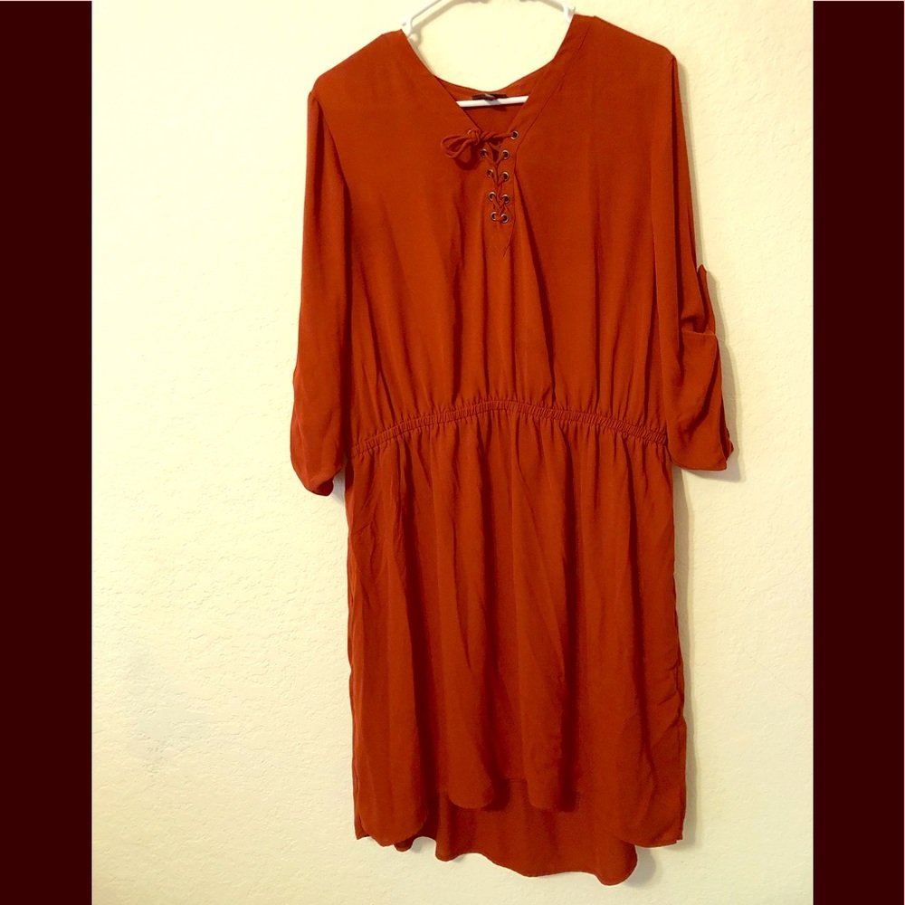 Burnt orange T-shirt dress